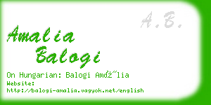 amalia balogi business card
